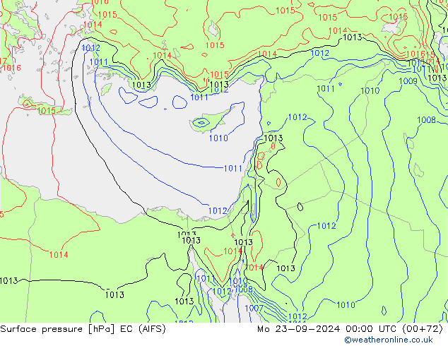 Pressione al suolo EC (AIFS) lun 23.09.2024 00 UTC