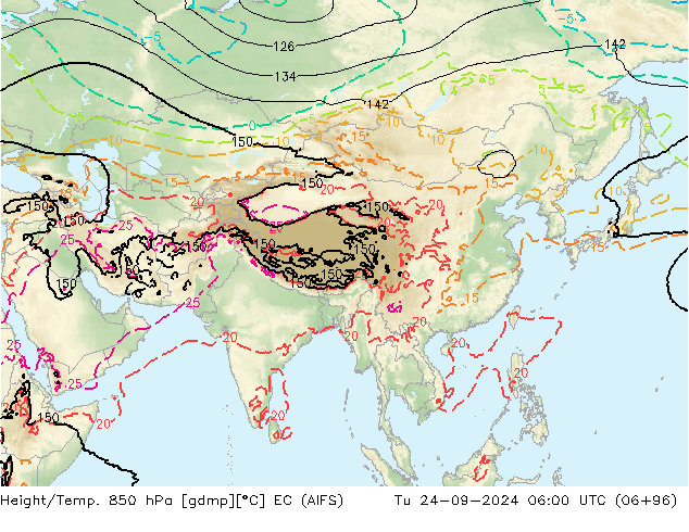 Height/Temp. 850 hPa EC (AIFS)  24.09.2024 06 UTC