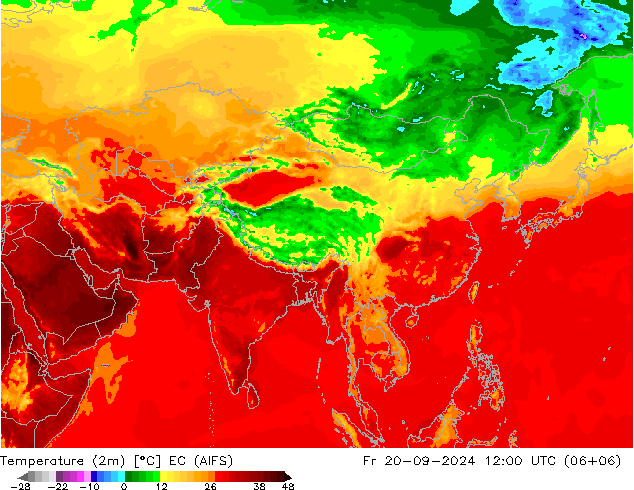 Temperatura (2m) EC (AIFS) Sex 20.09.2024 12 UTC