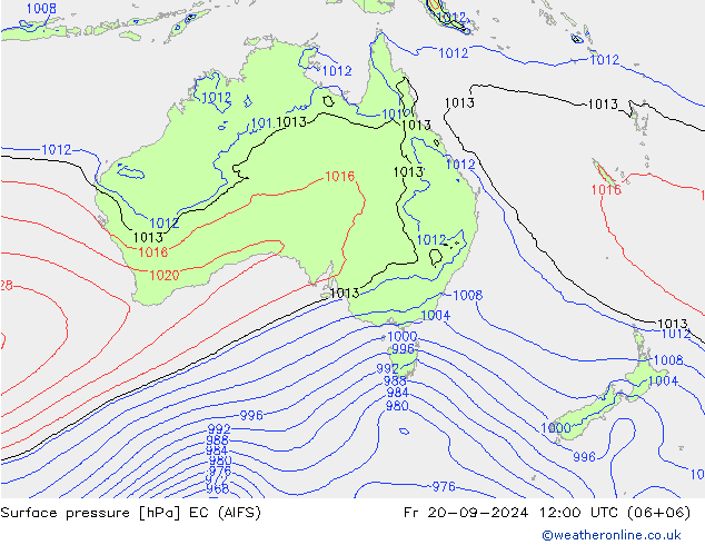 Surface pressure EC (AIFS) Fr 20.09.2024 12 UTC