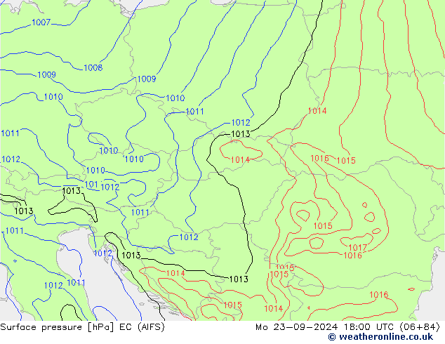 Surface pressure EC (AIFS) Mo 23.09.2024 18 UTC