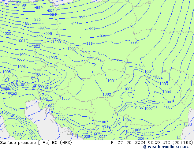 pression de l'air EC (AIFS) ven 27.09.2024 06 UTC