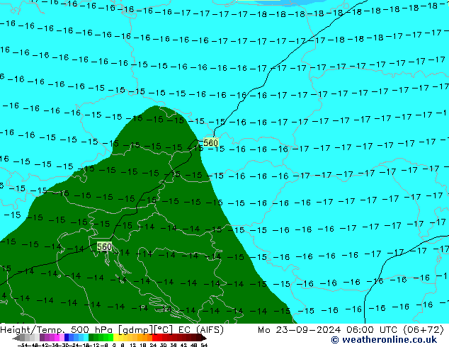 Yükseklik/Sıc. 500 hPa EC (AIFS) Pzt 23.09.2024 06 UTC