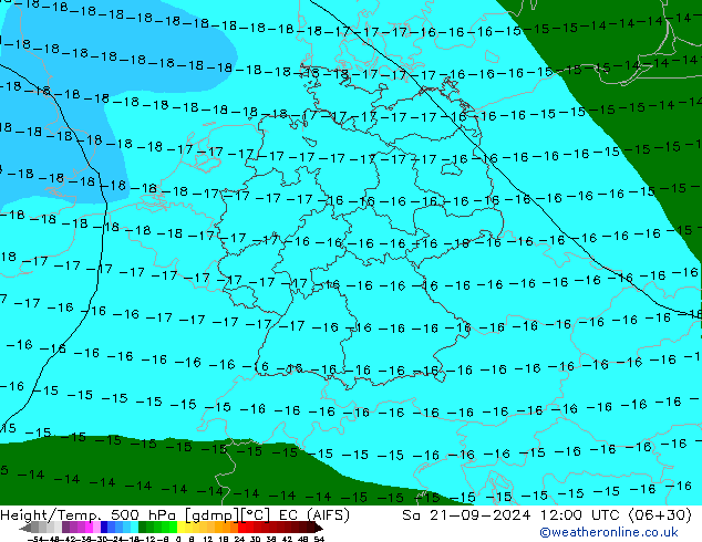 Height/Temp. 500 hPa EC (AIFS) Sáb 21.09.2024 12 UTC