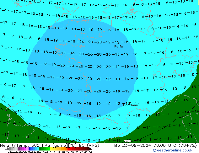 Yükseklik/Sıc. 500 hPa EC (AIFS) Pzt 23.09.2024 06 UTC