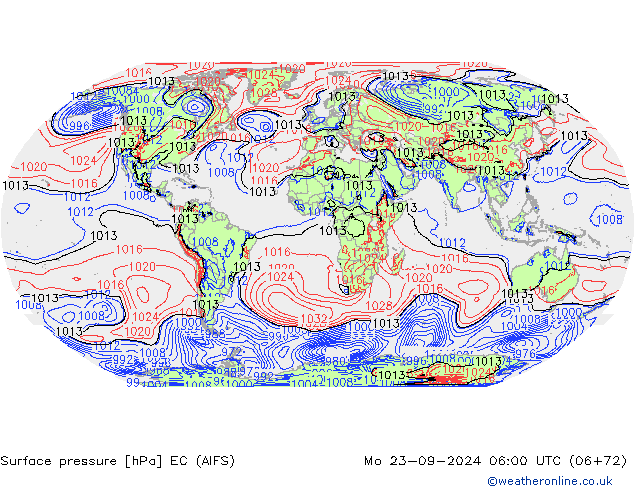 Presión superficial EC (AIFS) lun 23.09.2024 06 UTC