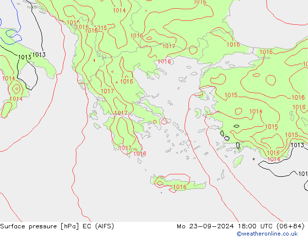 приземное давление EC (AIFS) пн 23.09.2024 18 UTC