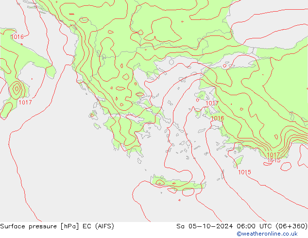 Bodendruck EC (AIFS) Sa 05.10.2024 06 UTC