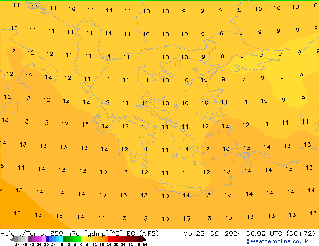 Height/Temp. 850 hPa EC (AIFS) Mo 23.09.2024 06 UTC