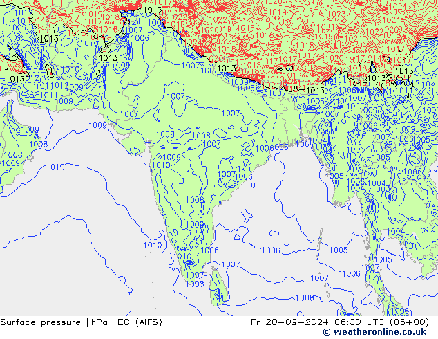 pressão do solo EC (AIFS) Sex 20.09.2024 06 UTC