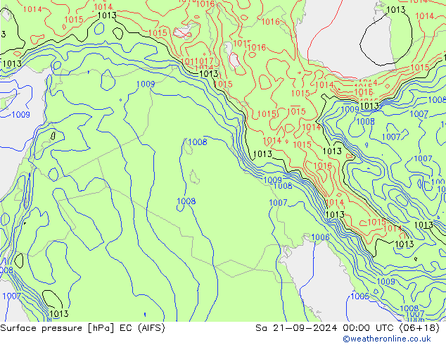 Yer basıncı EC (AIFS) Cts 21.09.2024 00 UTC