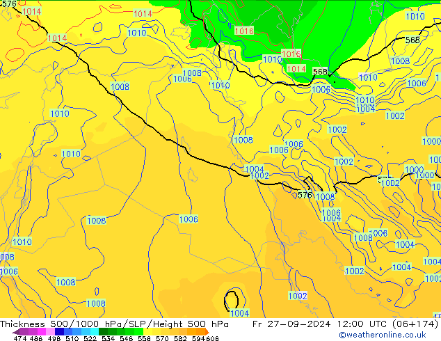 Thck 500-1000hPa EC (AIFS) Fr 27.09.2024 12 UTC