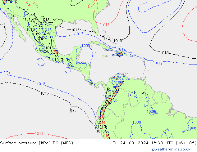 Surface pressure EC (AIFS) Tu 24.09.2024 18 UTC