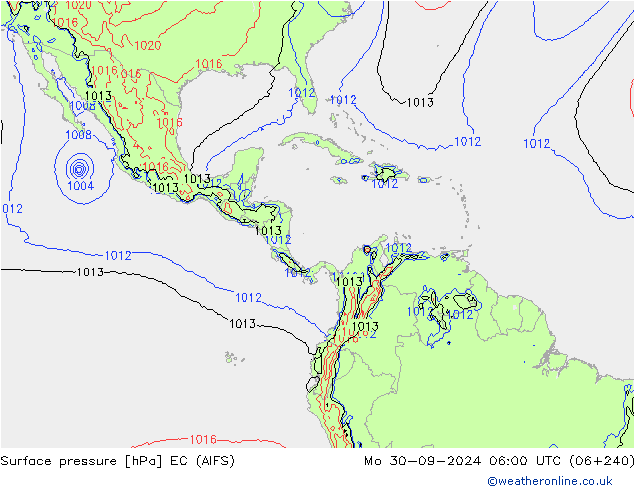 Surface pressure EC (AIFS) Mo 30.09.2024 06 UTC