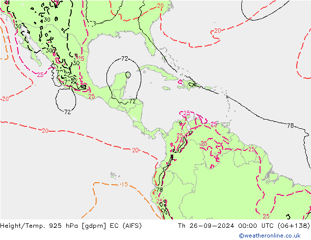 Height/Temp. 925 hPa EC (AIFS) gio 26.09.2024 00 UTC