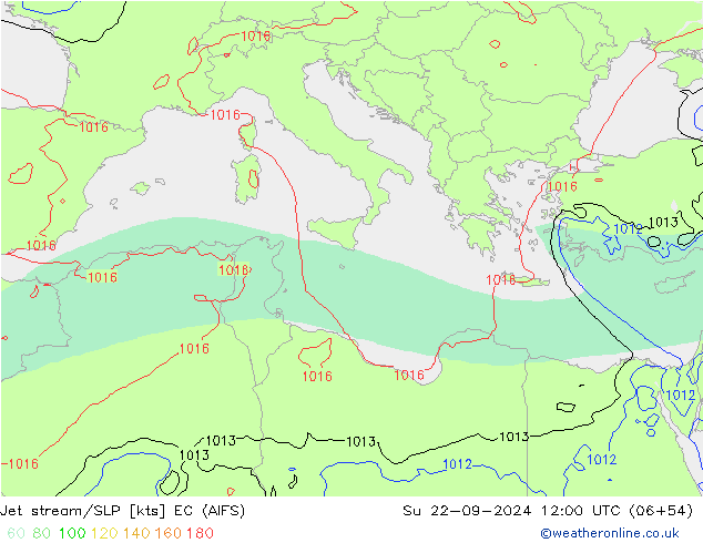 Jet Akımları/SLP EC (AIFS) Paz 22.09.2024 12 UTC