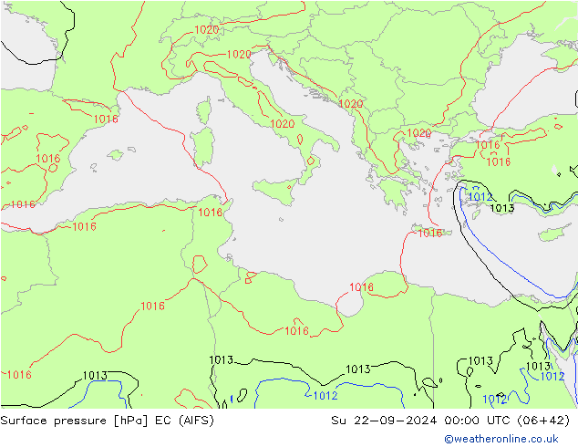 Bodendruck EC (AIFS) So 22.09.2024 00 UTC