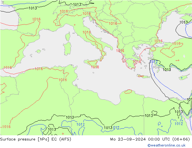 Yer basıncı EC (AIFS) Pzt 23.09.2024 00 UTC