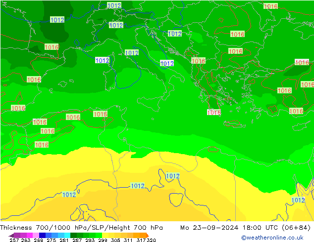 Dikte700-1000 hPa EC (AIFS) ma 23.09.2024 18 UTC