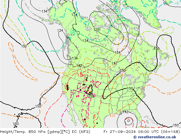 Height/Temp. 850 hPa EC (AIFS)  27.09.2024 06 UTC