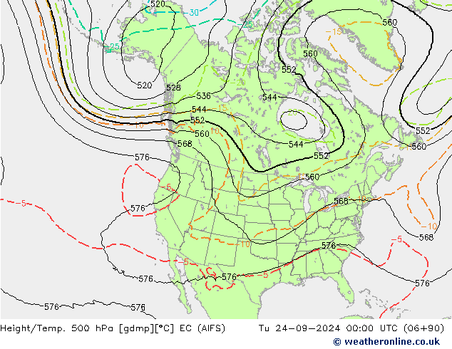 Height/Temp. 500 hPa EC (AIFS) Di 24.09.2024 00 UTC