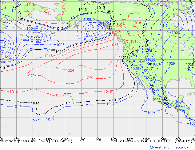 Surface pressure EC (AIFS) Sa 21.09.2024 00 UTC