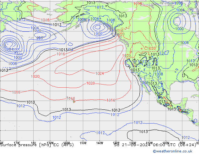 приземное давление EC (AIFS) сб 21.09.2024 06 UTC