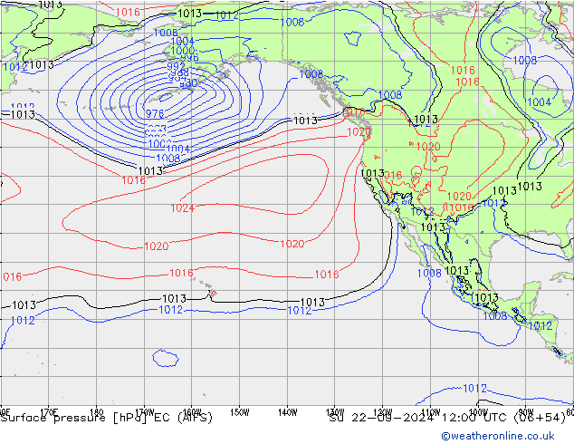 Luchtdruk (Grond) EC (AIFS) zo 22.09.2024 12 UTC