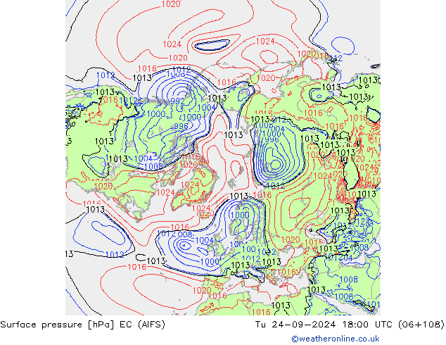 Bodendruck EC (AIFS) Di 24.09.2024 18 UTC