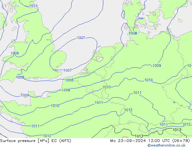 Yer basıncı EC (AIFS) Pzt 23.09.2024 12 UTC