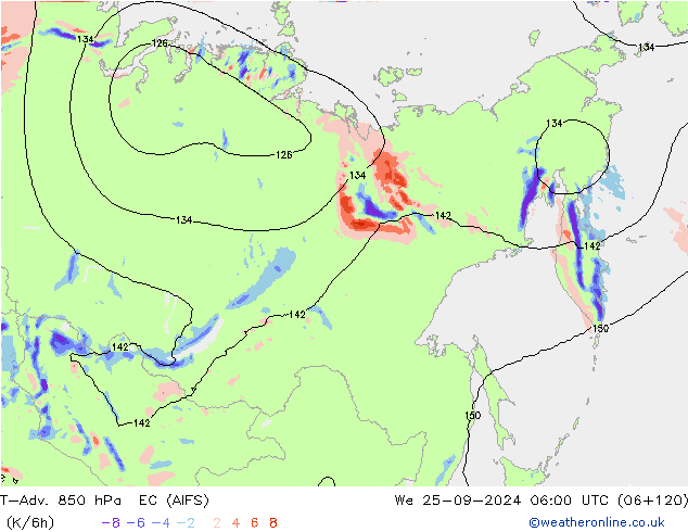 T-Adv. 850 hPa EC (AIFS) Çar 25.09.2024 06 UTC