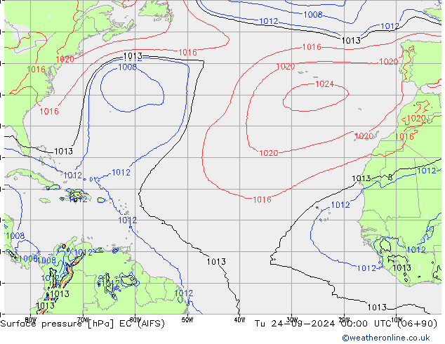 Pressione al suolo EC (AIFS) mar 24.09.2024 00 UTC