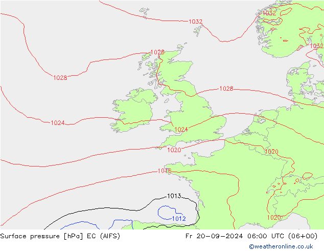 Surface pressure EC (AIFS) Fr 20.09.2024 06 UTC