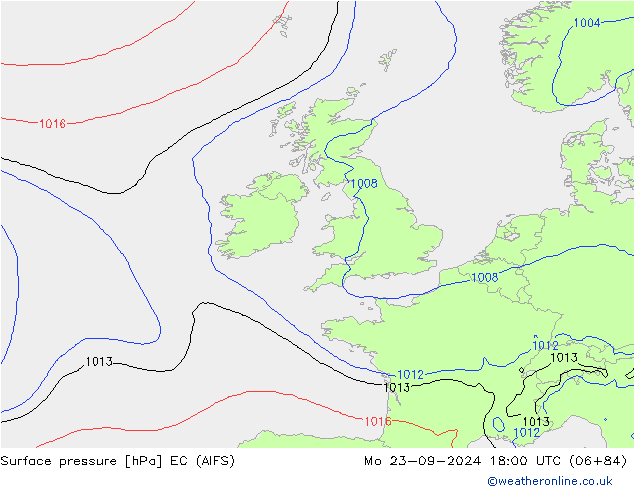 ciśnienie EC (AIFS) pon. 23.09.2024 18 UTC