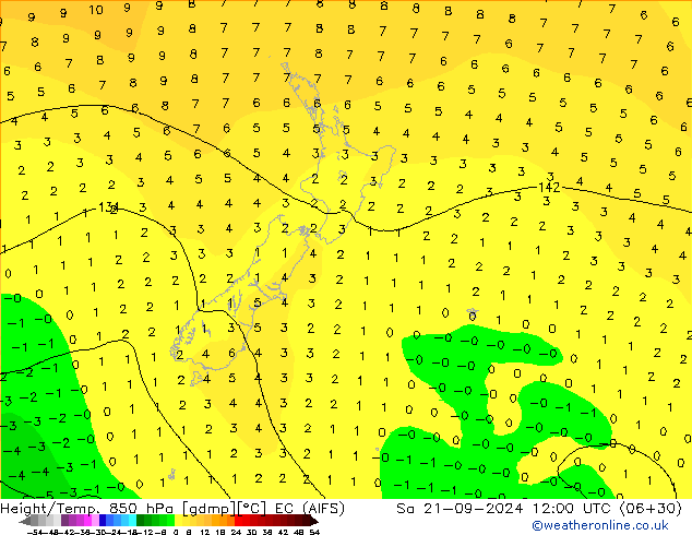 Height/Temp. 850 hPa EC (AIFS) Sáb 21.09.2024 12 UTC