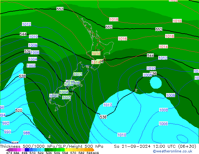 Thck 500-1000hPa EC (AIFS) Sa 21.09.2024 12 UTC