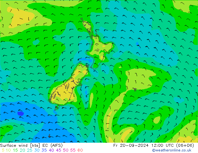 ветер 10 m EC (AIFS) пт 20.09.2024 12 UTC