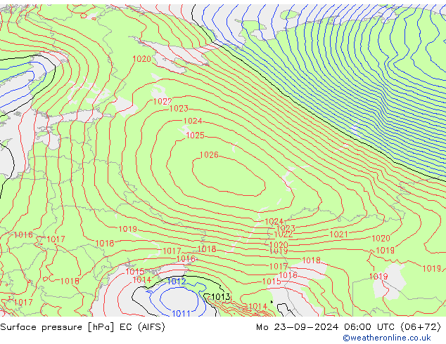 Luchtdruk (Grond) EC (AIFS) ma 23.09.2024 06 UTC