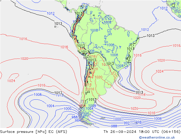 Surface pressure EC (AIFS) Th 26.09.2024 18 UTC