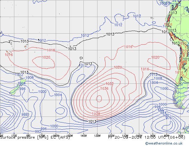 приземное давление EC (AIFS) пт 20.09.2024 12 UTC