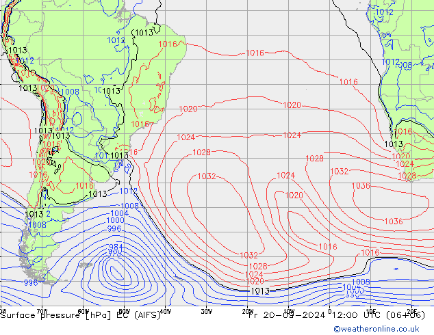 Luchtdruk (Grond) EC (AIFS) vr 20.09.2024 12 UTC