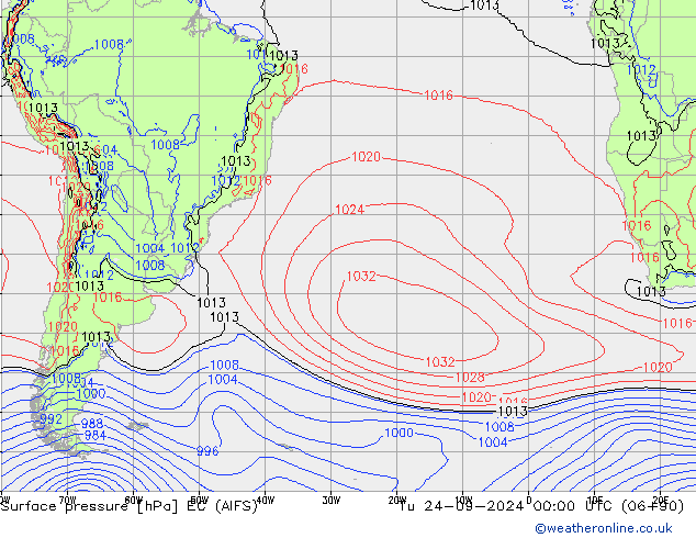 Luchtdruk (Grond) EC (AIFS) di 24.09.2024 00 UTC