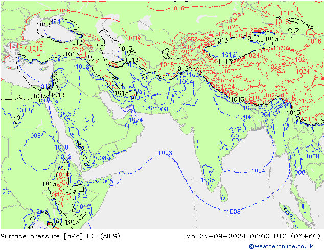 Atmosférický tlak EC (AIFS) Po 23.09.2024 00 UTC