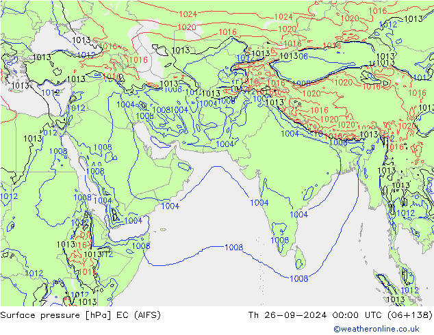 Atmosférický tlak EC (AIFS) Čt 26.09.2024 00 UTC