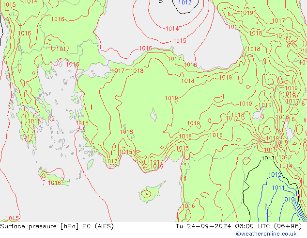 Pressione al suolo EC (AIFS) mar 24.09.2024 06 UTC