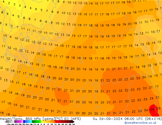 Height/Temp. 850 hPa EC (AIFS) Dom 29.09.2024 06 UTC