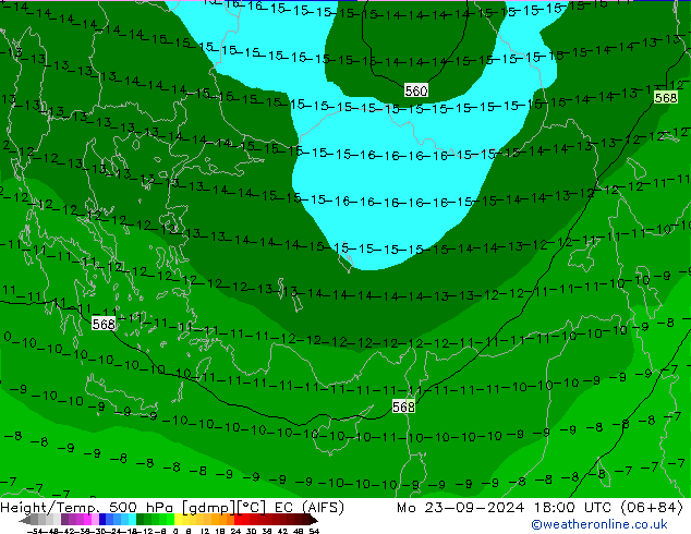 Geop./Temp. 500 hPa EC (AIFS) lun 23.09.2024 18 UTC