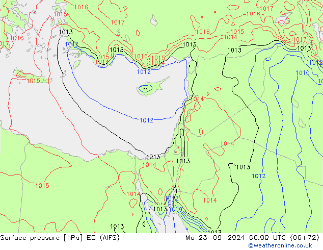 Surface pressure EC (AIFS) Mo 23.09.2024 06 UTC