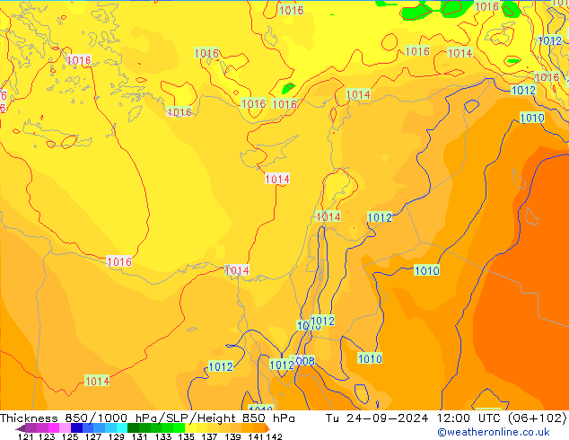 Thck 850-1000 hPa EC (AIFS) Tu 24.09.2024 12 UTC