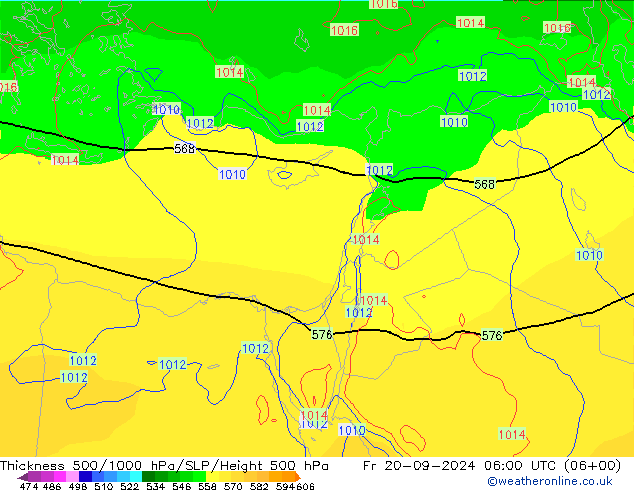 500-1000 hPa Kalınlığı EC (AIFS) Cu 20.09.2024 06 UTC